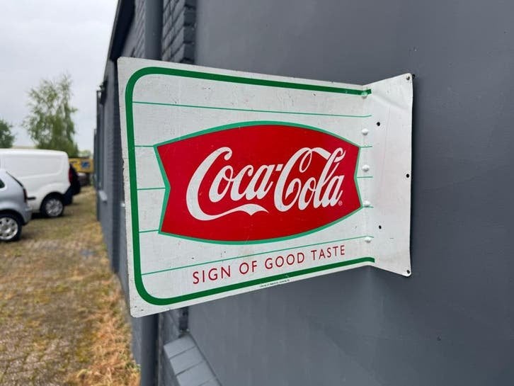 Vintage Coca-Cola Reclamebord - "Sign of Good Taste", Ophalen