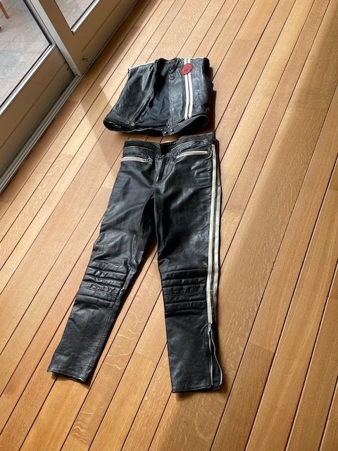vintage lederen motorpak Bufallo, Motoren, Ophalen of Verzenden, Tweedehands, Heren, Combipak