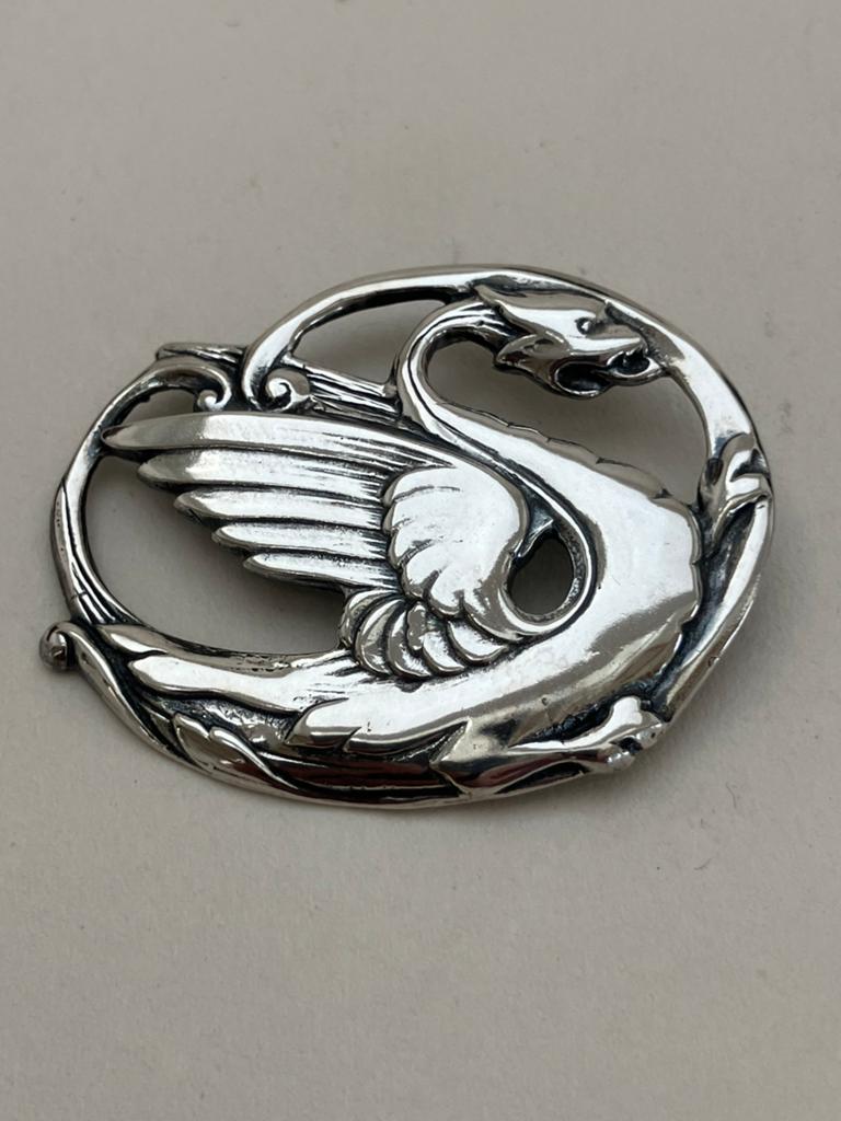 Zilveren Art Nouveau speld, Ophalen of Verzenden, Zilver, Broche