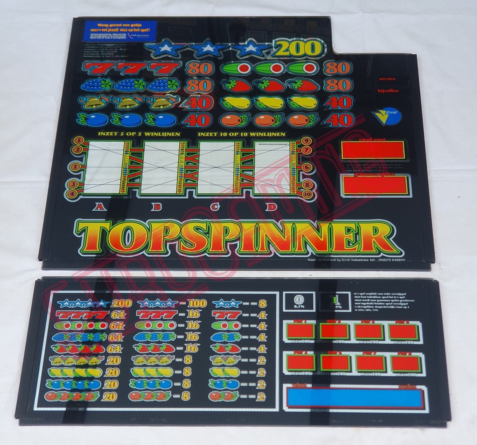 Nette Ruiten Set Errel Top Spinner, Verzamelen, Automaten | Gokkasten en Fruitautomaten, Ophalen of Verzenden