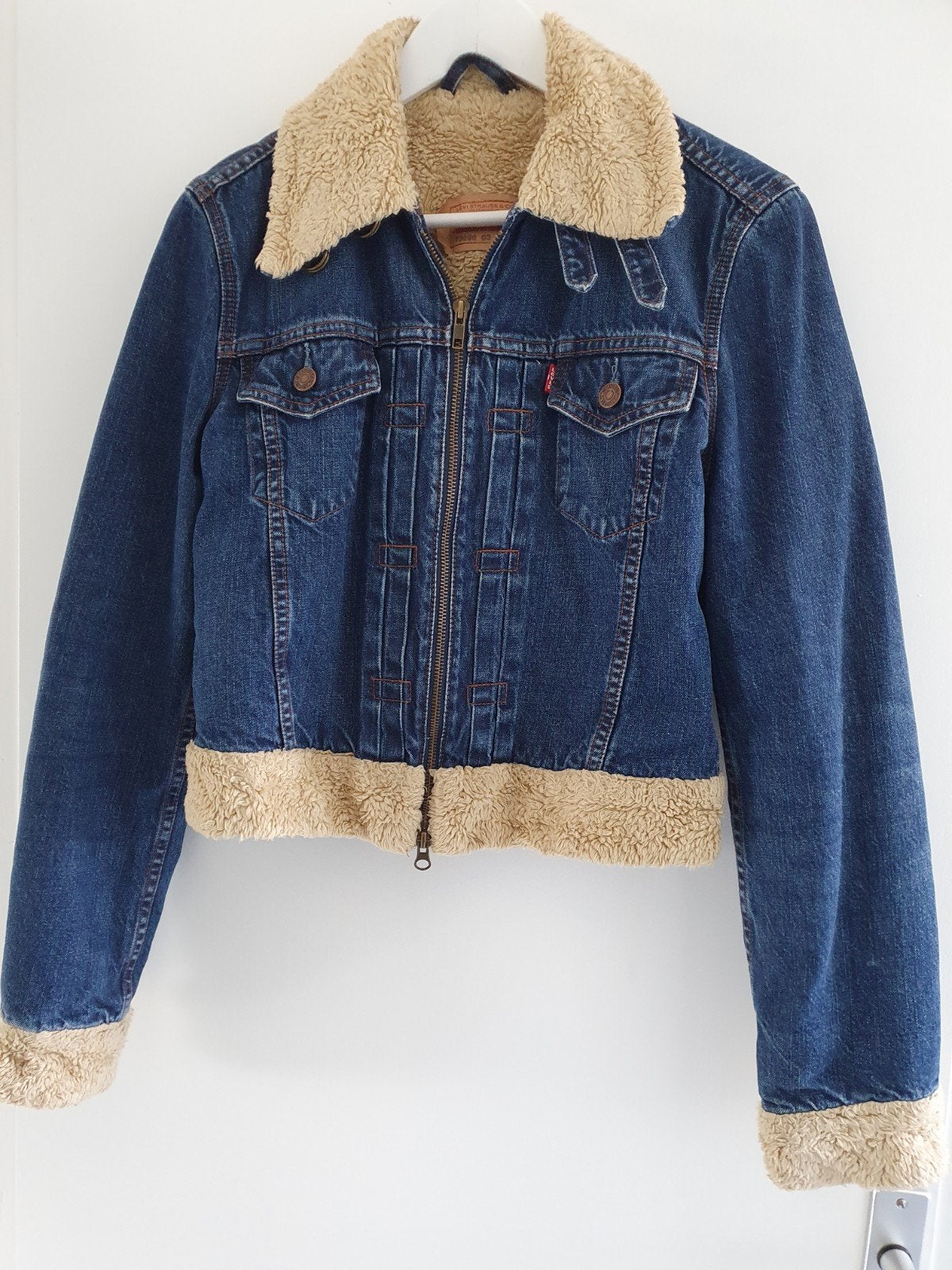 Levi's spijkerjack met teddy voering / xs -S, Blauw, Ophalen of Verzenden, Zo goed als nieuw, Maat 36 (S)