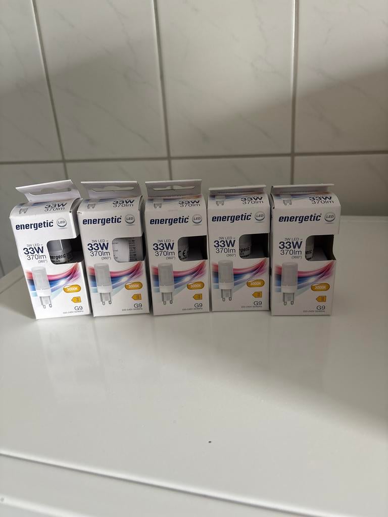 5x Energetic LED G9 Lampjes 3W (33W equivalent) 3000K, Huis en Inrichting, Lampen | Losse lampen, 30 tot 60 watt, Led-lamp, Nieuw
