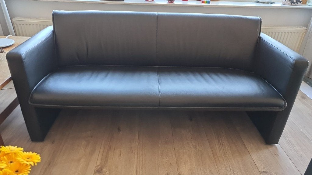 Leolux Fiabo 2,5 zitsbank, zwart, Ophalen, Gebruikt, 150 tot 200 cm, Tweepersoons