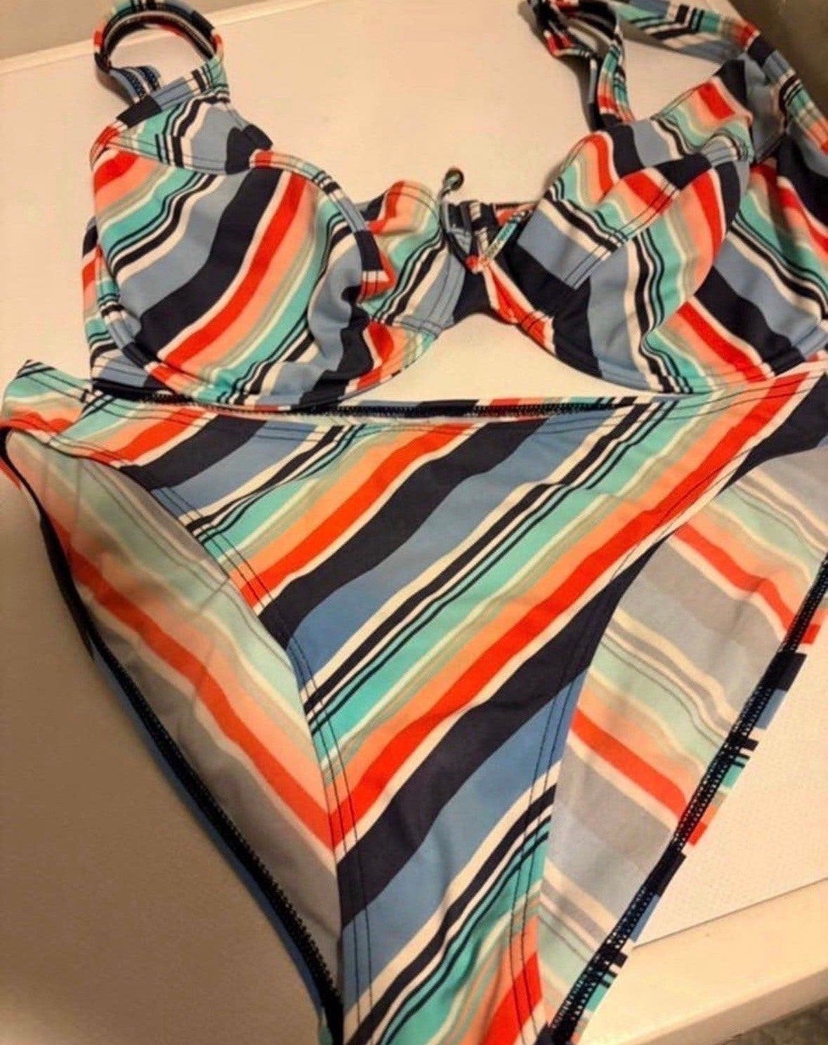 Esprit gestreepte bikini - Maat 85C, Ophalen of Verzenden, Gedragen, Meerkleurig, Bikini