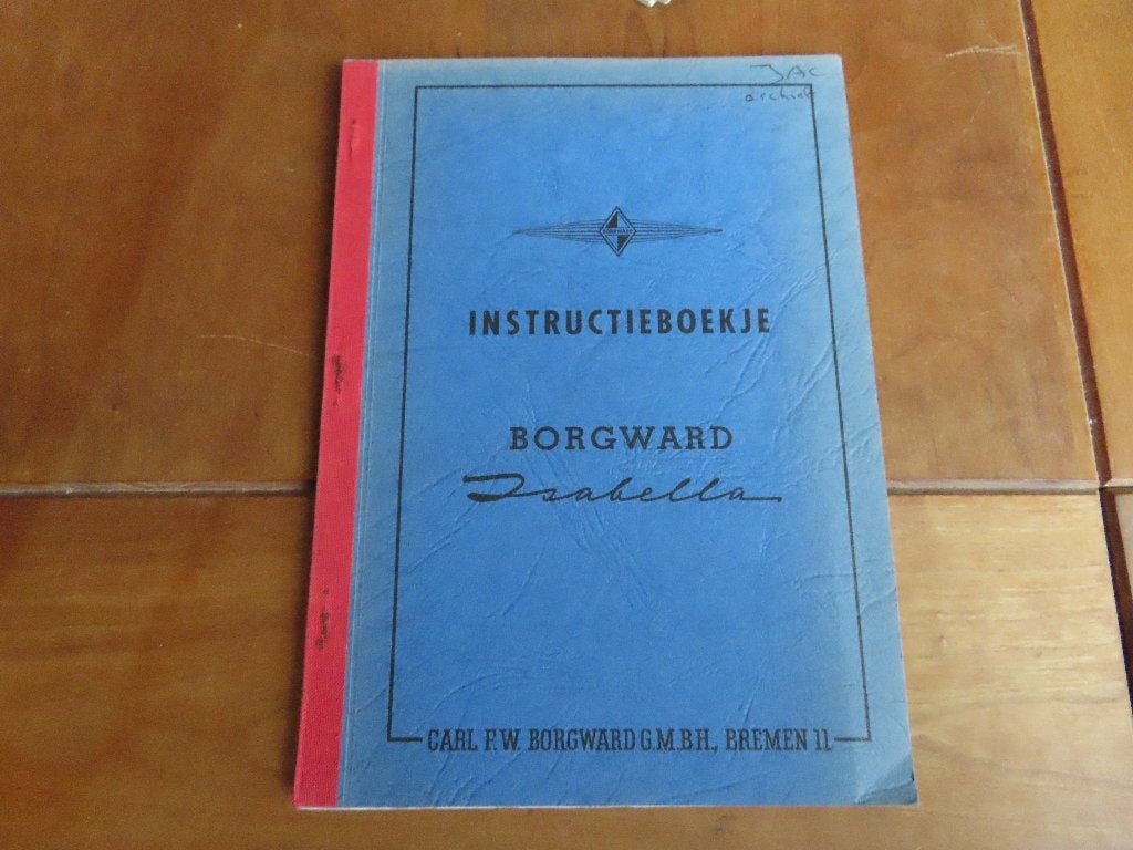 Origineel NL instructieboek Borgward Isabella + Cabrio 1956, Ophalen of Verzenden