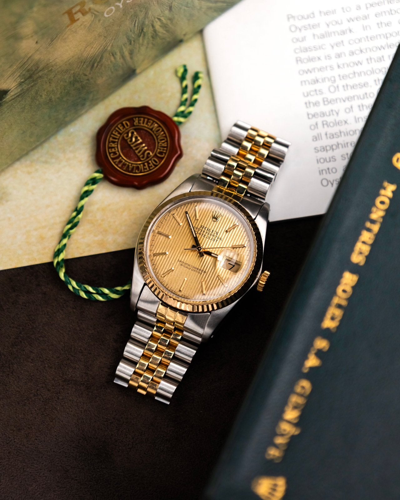 Rolex 16013 Datejust - Tapestry Dial - Compleet, Sieraden, Tassen en Uiterlijk, Horloges | Heren, Ophalen, Rolex, Polshorloge