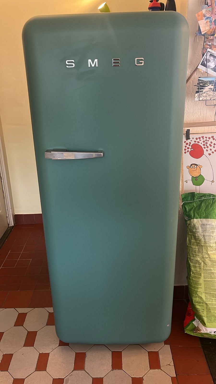 Smeg Koelkast Groen - Retro Design, Witgoed en Apparatuur, Koelkasten en IJskasten, Ophalen, Gebruikt, 200 liter of meer, 60 cm of meer