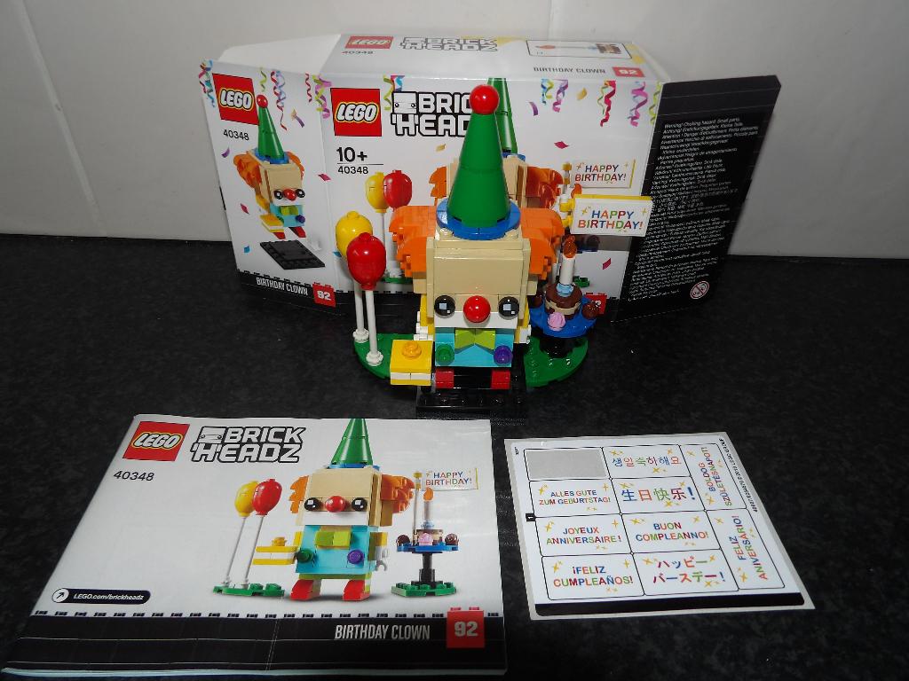 Als nieuw Lego Brickheadz 40348 Verjaardagsclown nr 92 incl, Kinderen en Baby's, Speelgoed | Duplo en Lego, Compleet, BrickHeadz