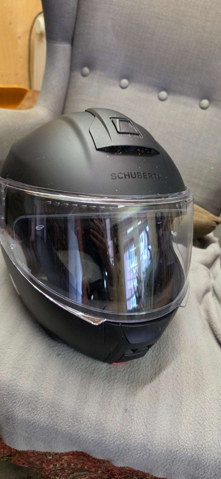 Schuberth C5 Flat Black XXL 63 met SC2 Com system XXL 63, Systeemhelm, XXL, Tweedehands, Ophalen