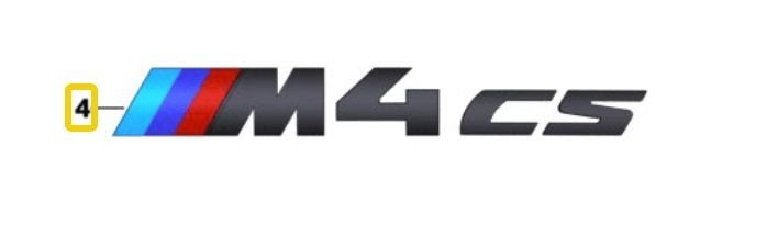 Embleem sierschrift achterklep M4 CS  BMW 4 serie F82 M4 CS, -, -, Nieuw, Ophalen of Verzenden