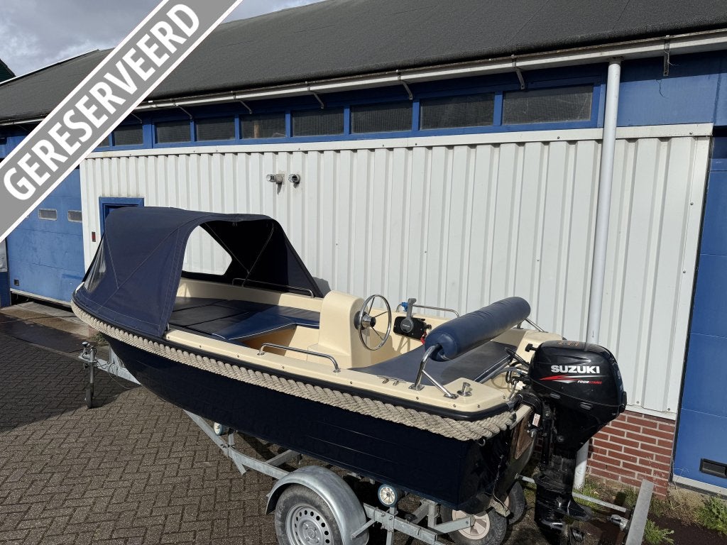 Prachtige Kruger 470 sloep buiskap Suzuki 9,9 pk Vaarklaar, Watersport en Boten, Sloepen, Niet ingevuld, 5 m, 2 m, Niet ingevuld