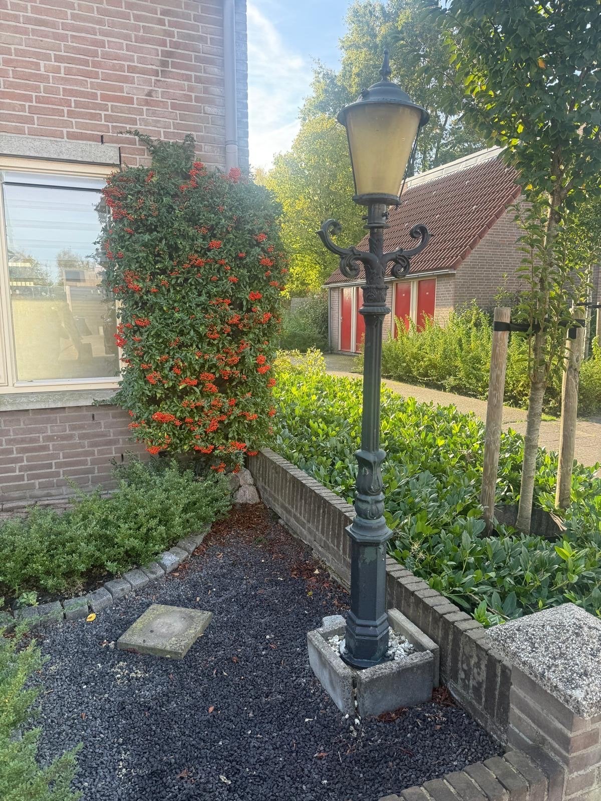 Klassieke lantaarnpaal - 2.20m hoog, Tuin en Terras, Ophalen, Gebruikt, Minder dan 50 watt, Staande lamp