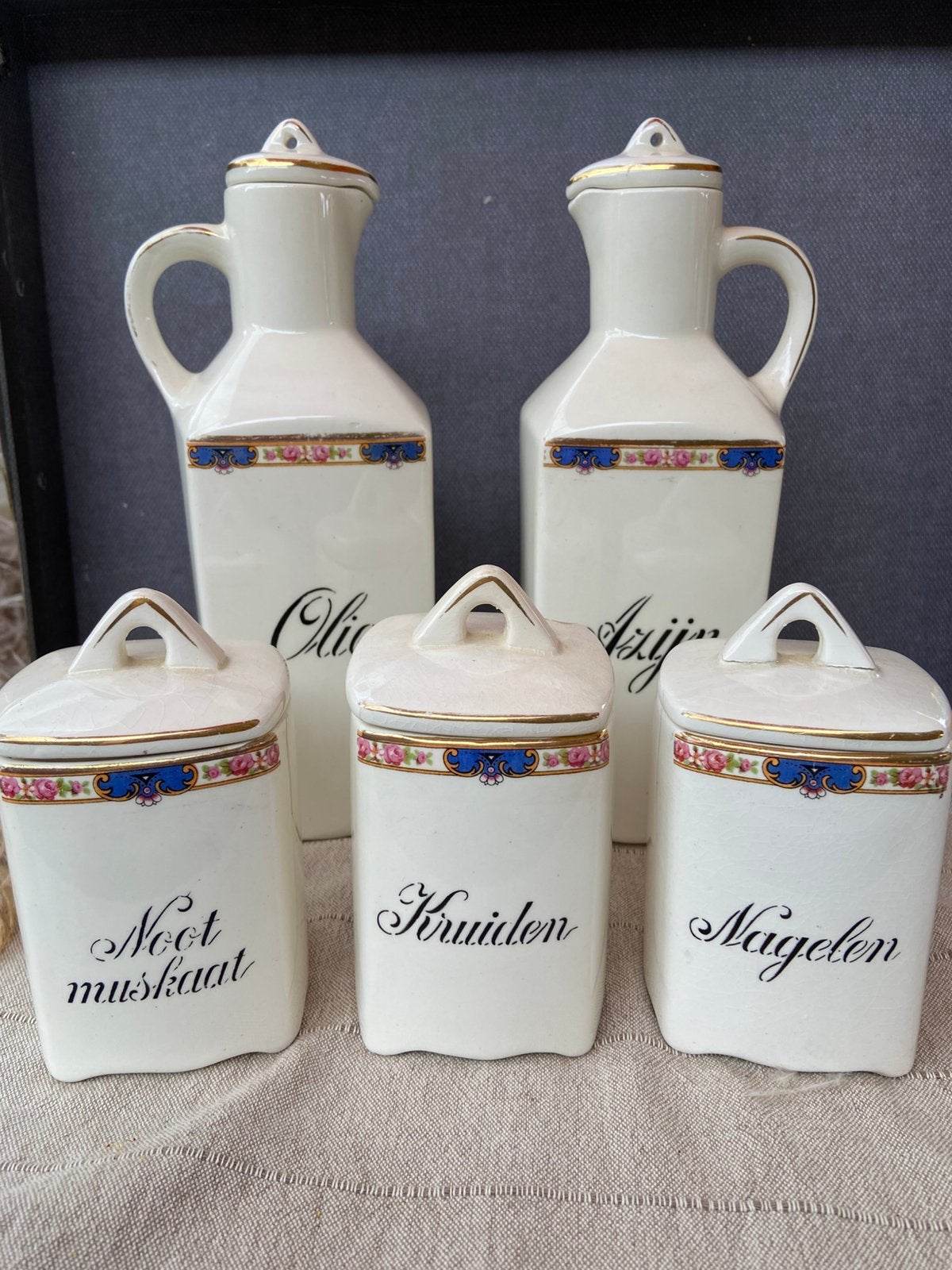 Vintage kruidenpotten art deco, Antiek en Kunst, Ophalen of Verzenden