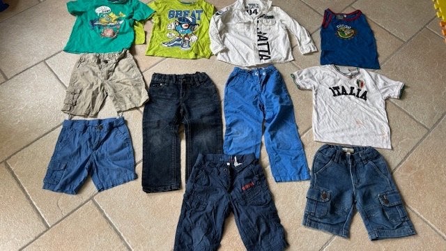 Pakket kleren maat 98 oa broekjes, overhemd, shirts, spijke, Ophalen of Verzenden, Gebruikt, Jongen, Broek