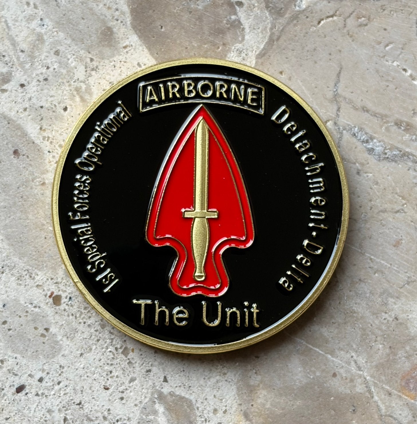 US Army Delta Force special forces coin, Ophalen of Verzenden, Landmacht, Amerika, Embleem of Badge