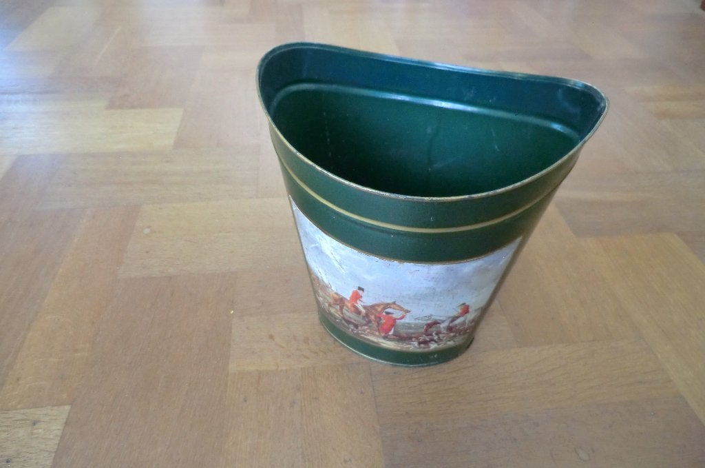 oude nostalgische metalen afvalemmer / prullenbak, 10 tot 20 liter, Ophalen, Gebruikt, Metaal