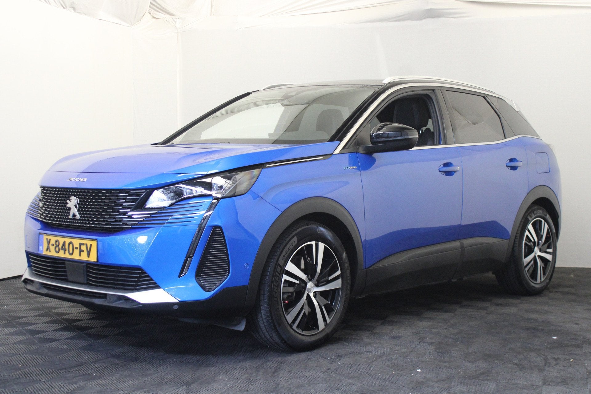 Peugeot 3008 1.6 HYbrid 225 GT |Massage|Stoelverw.|Camera|, Auto's, Peugeot, Blauw, Leder en Stof, Bedrijf, Hybride Elektrisch/Benzine