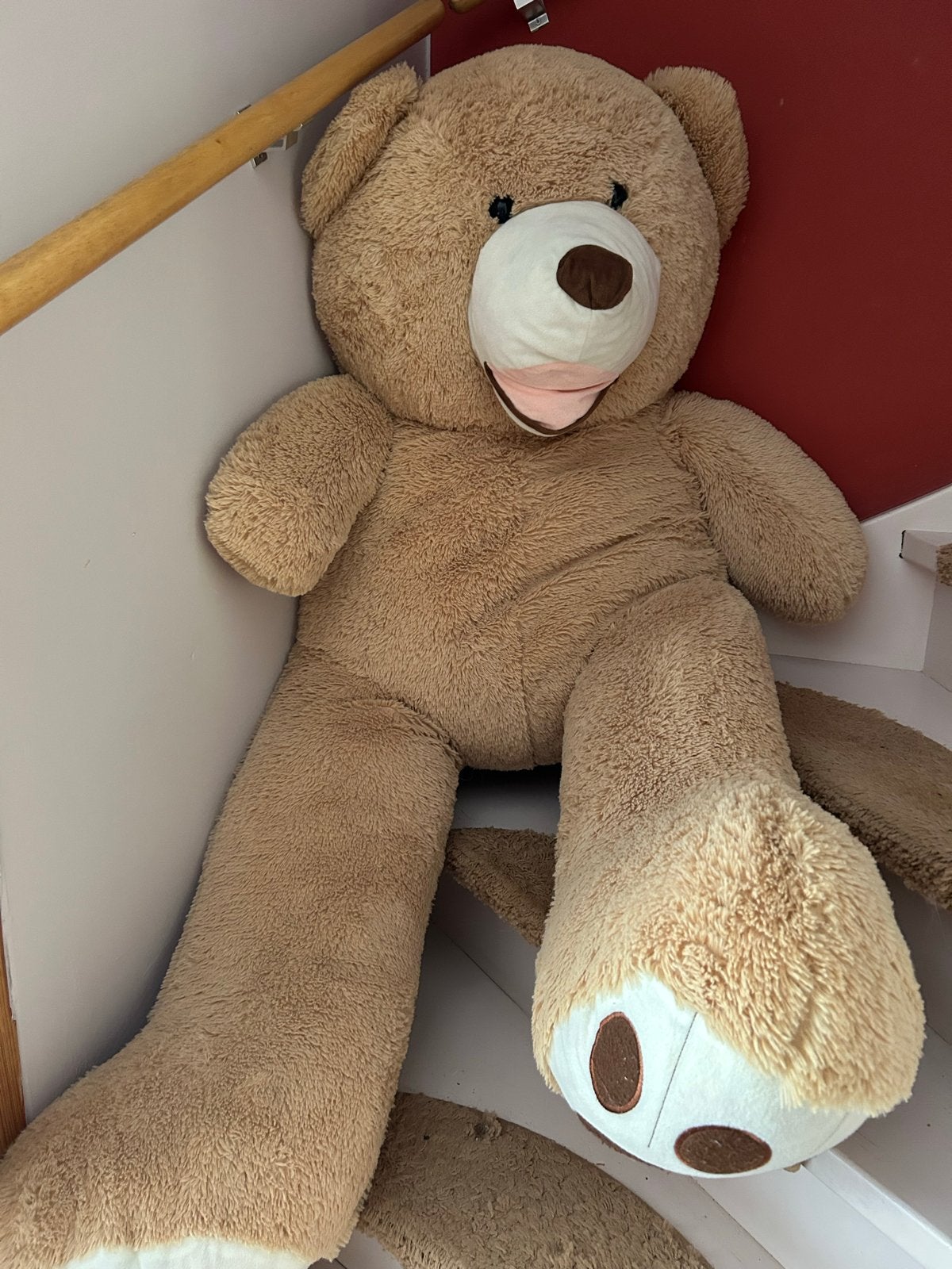 Knuffelbeer - 1,60m lang, Ophalen, Gebruikt, Beer, Bruin