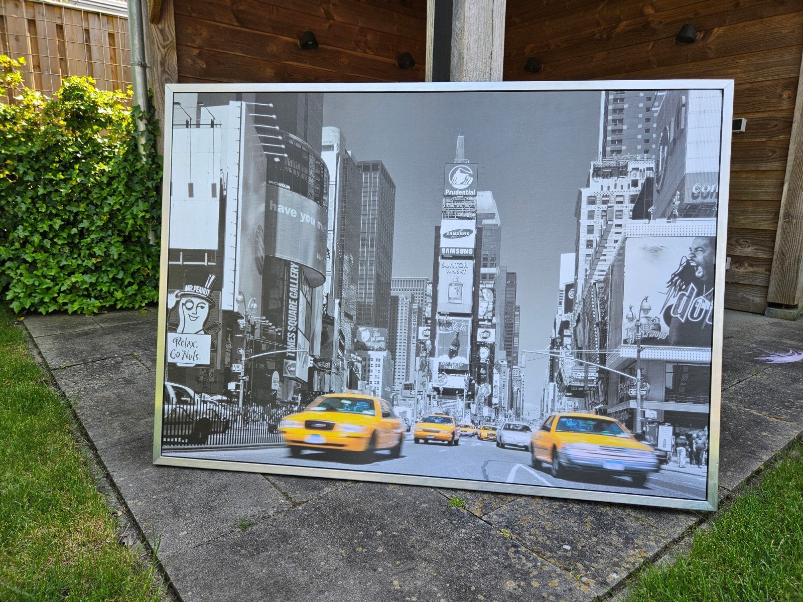 Times Square New York Canvas Schilderij, Ophalen, 125 cm of meer, Zo goed als nieuw, Schilderij