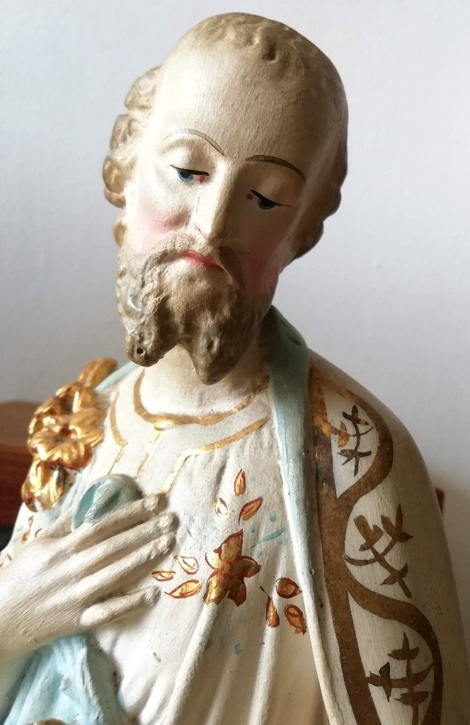 Heilig beeld religie heiligenbeeld Jozef Jezus pastel, Ophalen of Verzenden