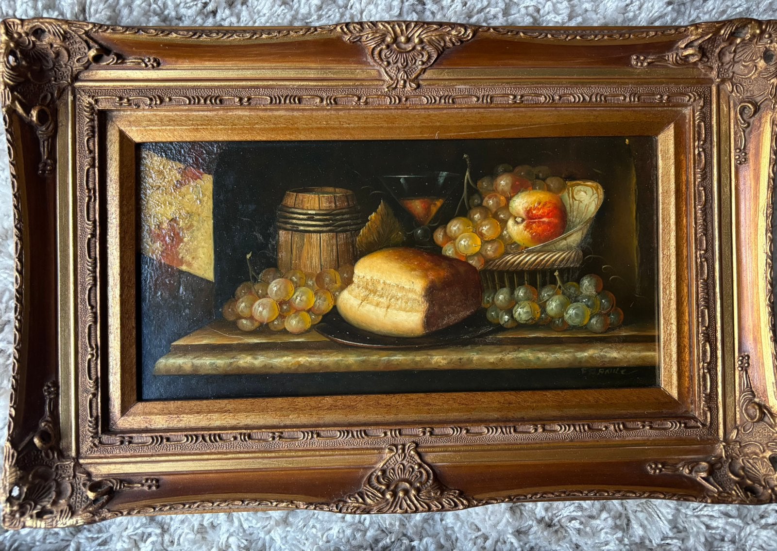 Klassiek Fruitstilleven Olieverf Gesigneerd Franke, Ophalen, Paneel, Stilleven, Gesigneerd
