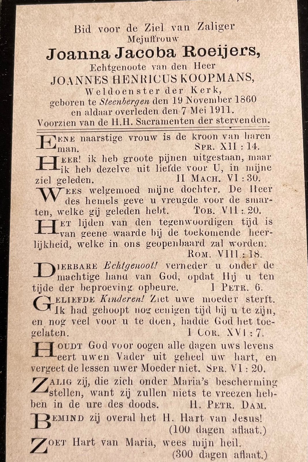 Joanna Jacoba Roeijers 1860 Steenbergen, Ophalen of Verzenden