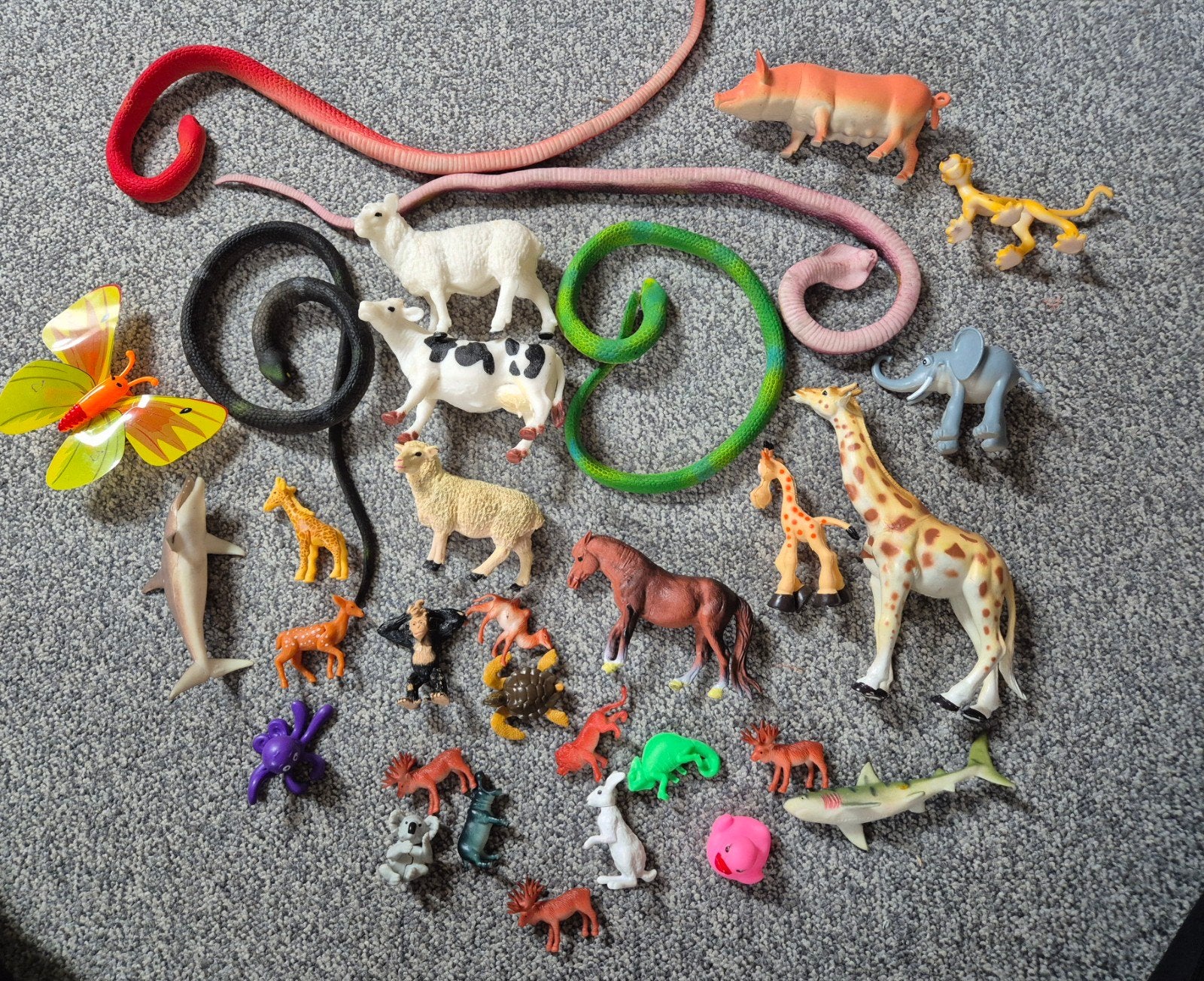 Grote collectie speelgoed dieren en slangen, Ophalen of Verzenden
