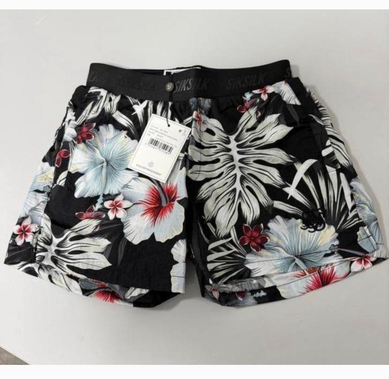 SikSilk Mens Standard Swim Shorts - mannen bloemen zwembroek, Zwart, Ophalen of Verzenden, H, H