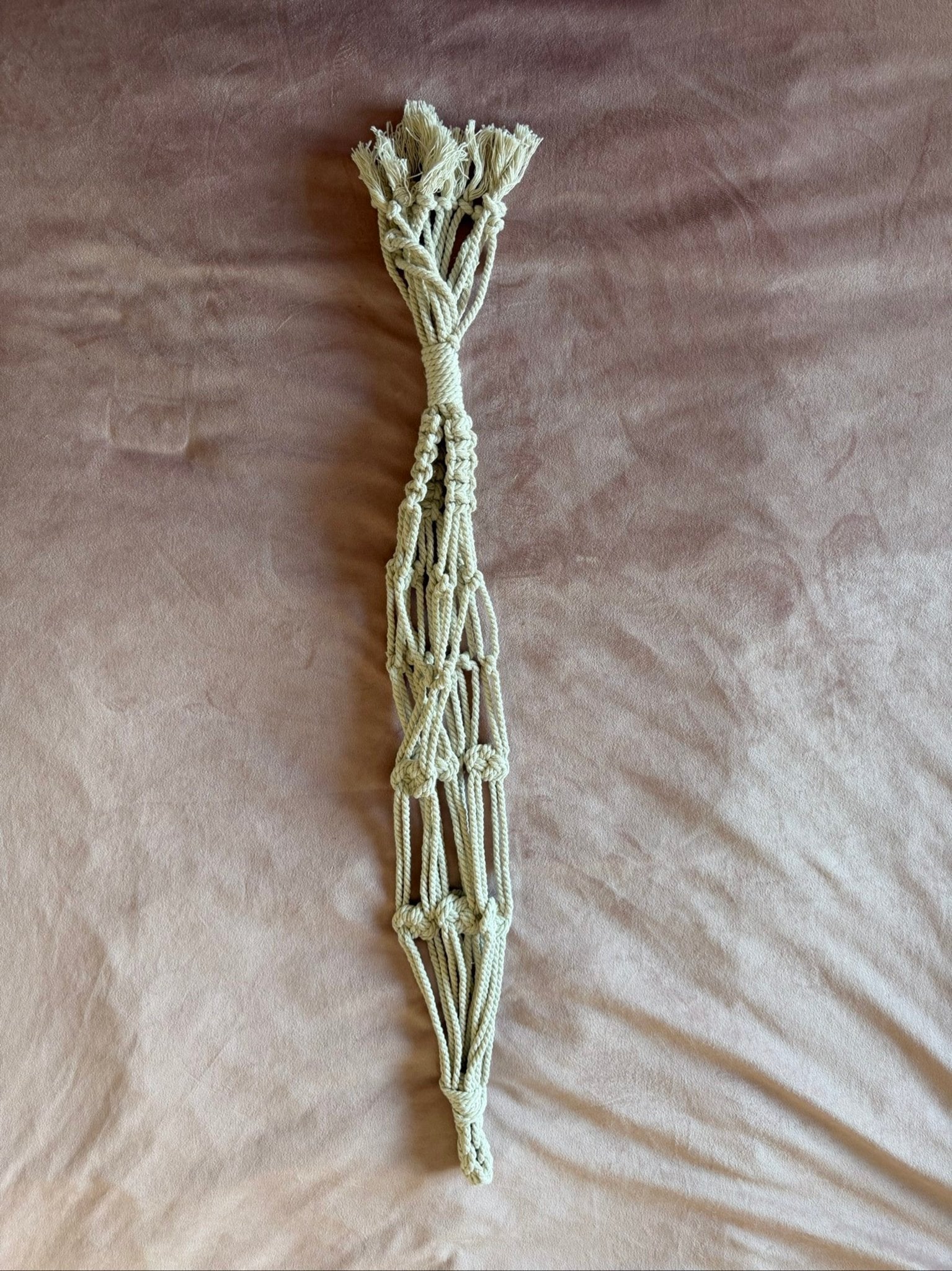 Nieuwe Beige Katoenen Macramé Plantenhanger Boho Decor 80 cm, Ophalen of Verzenden, Gebruikt, Beige