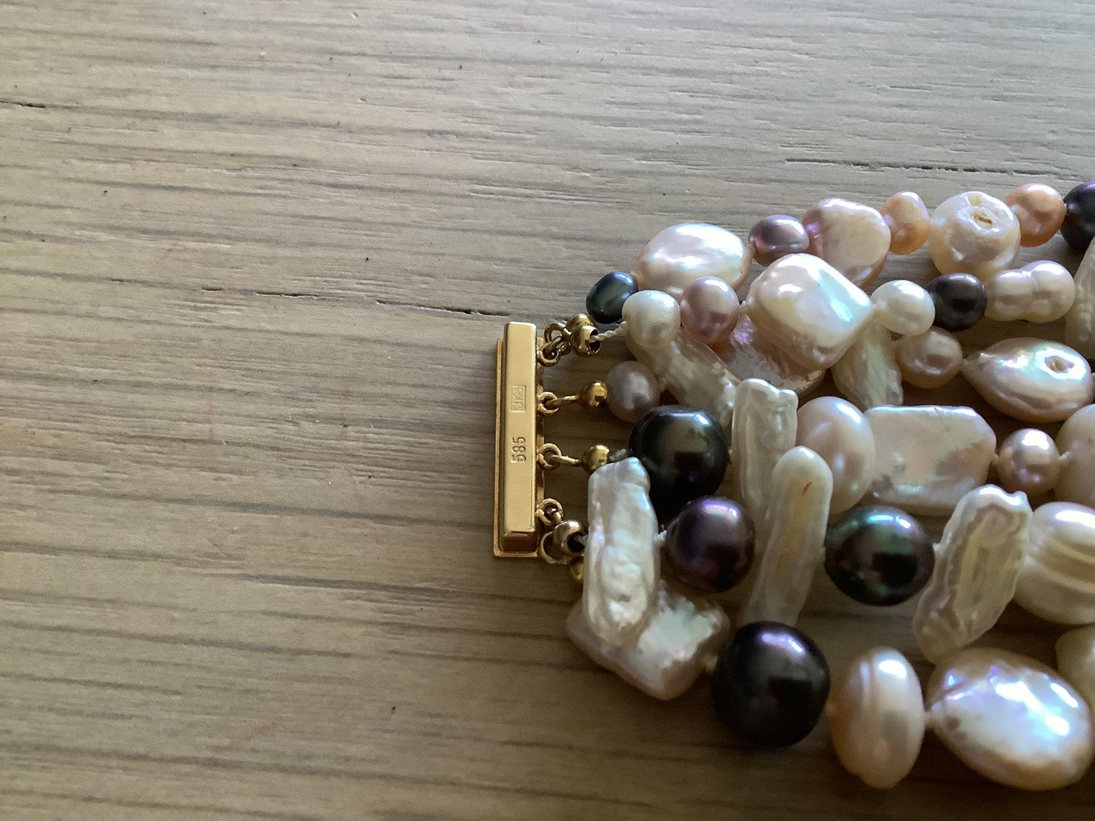 Parel armband, Ophalen of Verzenden, Zo goed als nieuw, Goud