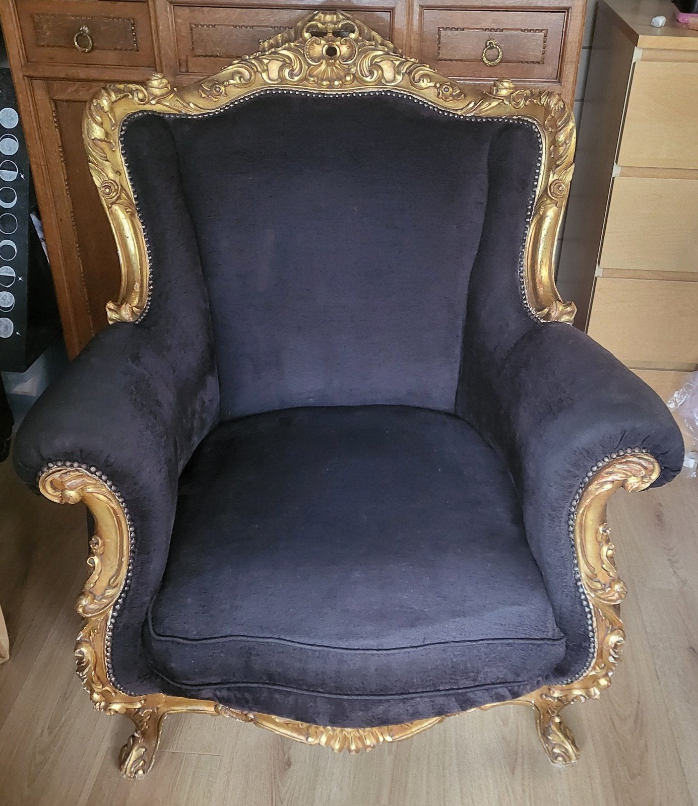 koningsstoel, Huis en Inrichting, Stoelen, Ophalen, Zo goed als nieuw, Eén