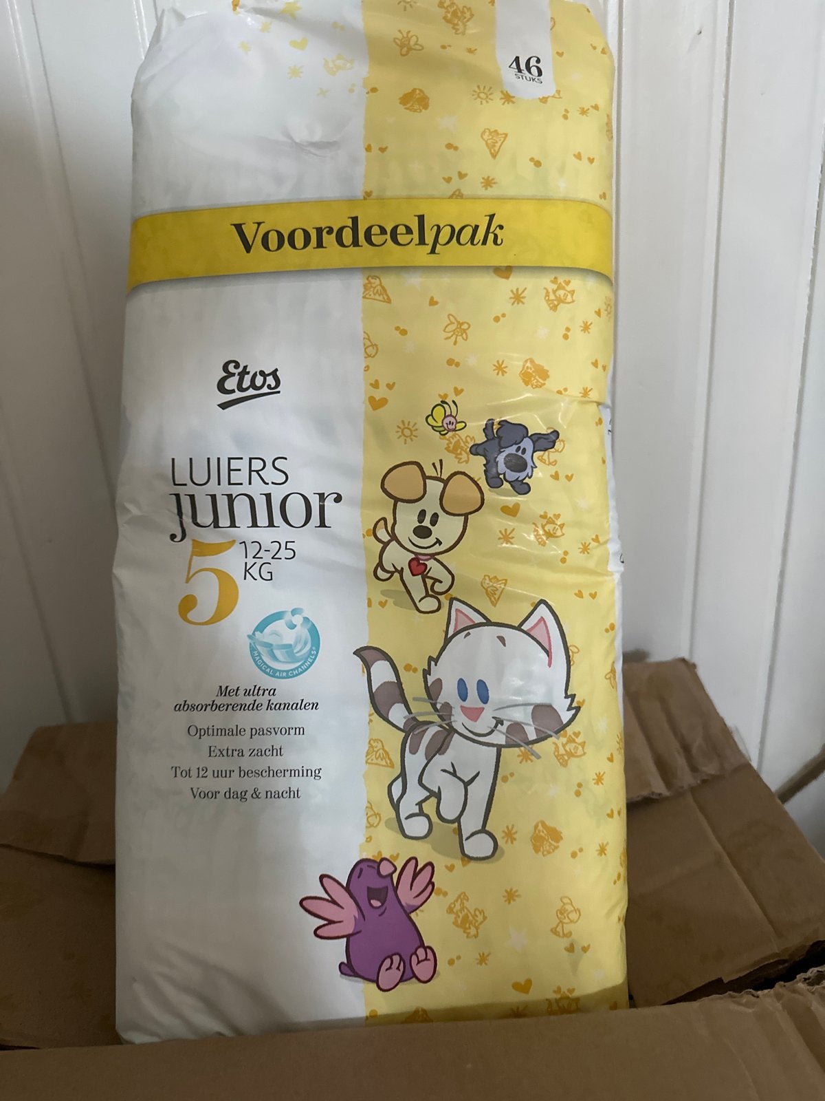 Etos Luiers Junior Maat 5 (12-25 kg) Voordeelpak 46 stuks, Ophalen of Verzenden, Nieuw