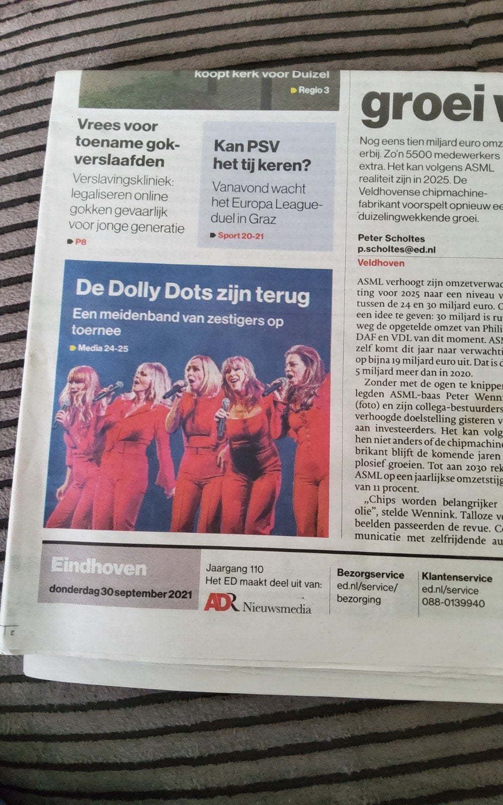 ED Krant - De Dolly Dots zijn terug (30 september 2021), Boeken, Verzenden, Nieuw, Krant