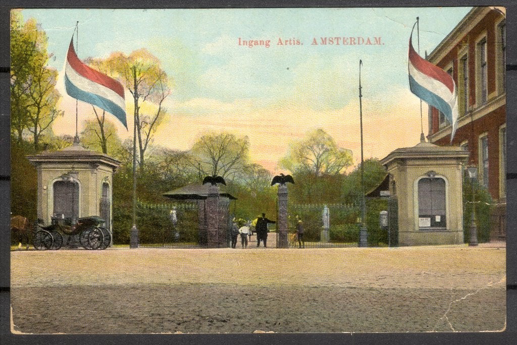 Amsterdam - Ingang Artis, Verzamelen, Ansichtkaarten | Nederland, Verzenden, Voor 1920, Gelopen, Noord-Holland