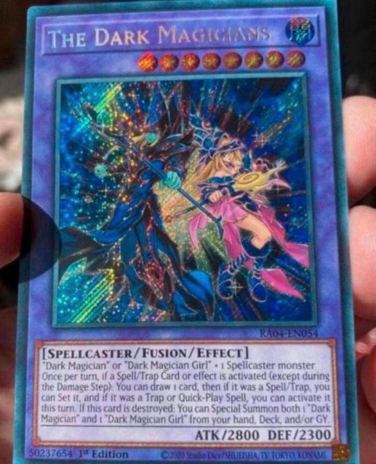Yu-Gi-Oh! The Dark Magicians RA04 1st Edition M/NM  !, Ophalen of Verzenden, Zo goed als nieuw, Losse kaart, Foil