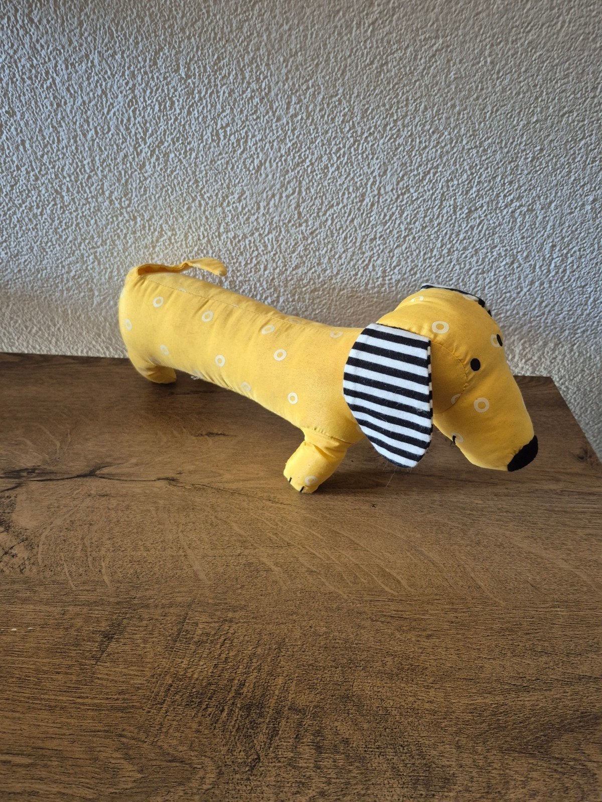 Hema Teckel Knuffel - Geel met stippen, Hema, Gebruikt, Geel, Met label
