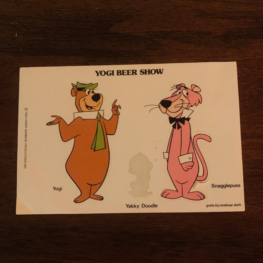 Vintage Yogi Beer Show Sticker 1980