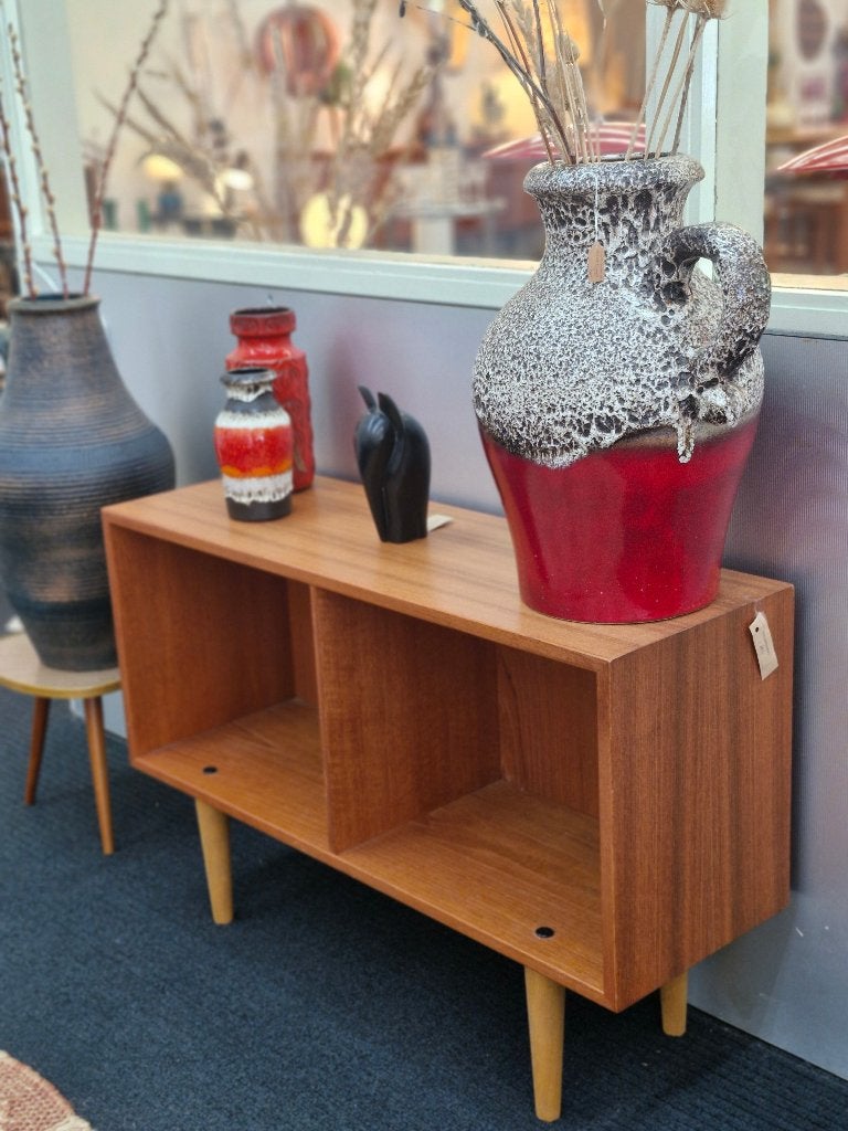 Klein vintage boekenkastje / platenkastje Deens 70s, Ophalen, ., 50 tot 100 cm, Zo goed als nieuw