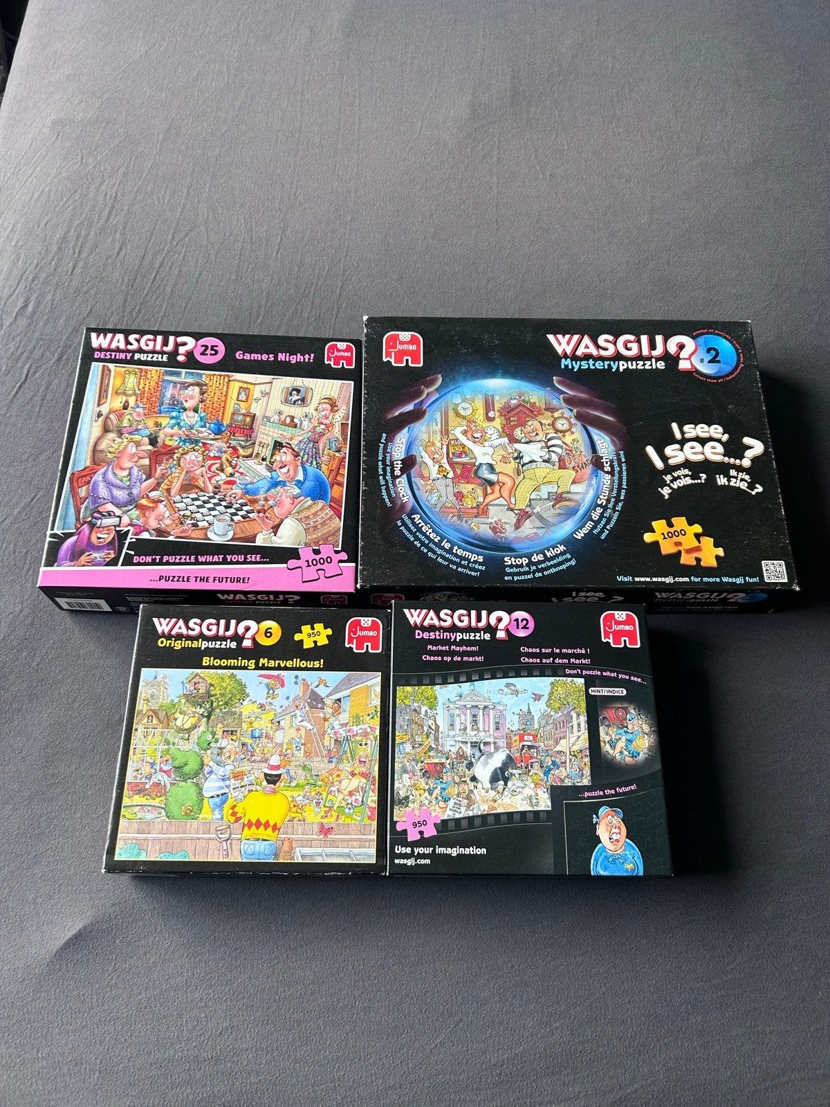 4 Wasgij Puzzels: Destiny, Original & Mystery (ruilen/los), Verzenden, 500 t/m 1500 stukjes, Gebruikt, Legpuzzel