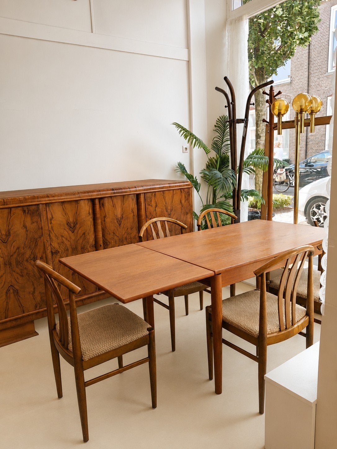 Vintage Deense Scandinavische uitschuiftafel, Huis en Inrichting, Tafels | Eettafels, Zo goed als nieuw, 50 tot 100 cm, 200 cm of meer