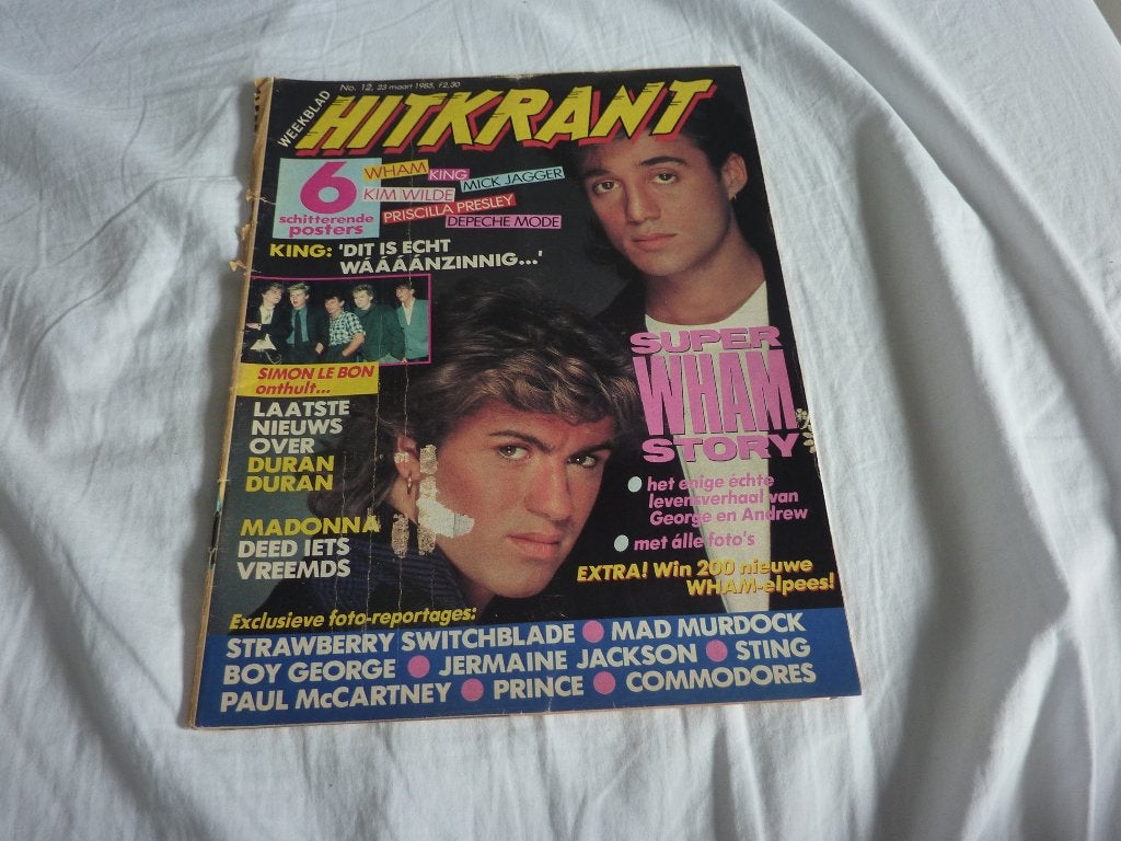 HITKRANT NR 12 1985-WHAM-CETERFOLD-P ZADORA-J JACKSON-DURAN, Verzamelen, Verzenden, 1980 tot heden, Tijdschrift