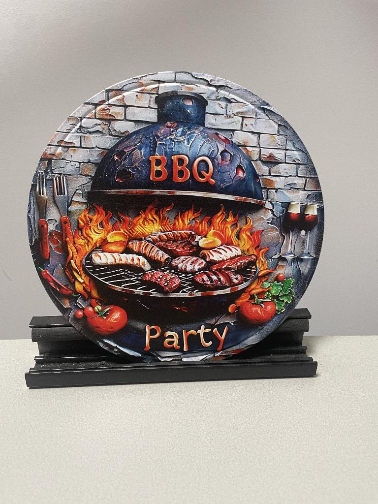 BBQ party  metalen wandbord, Www.pand50.nl, Nieuw, Ophalen of Verzenden, Printer 29B Coevorden