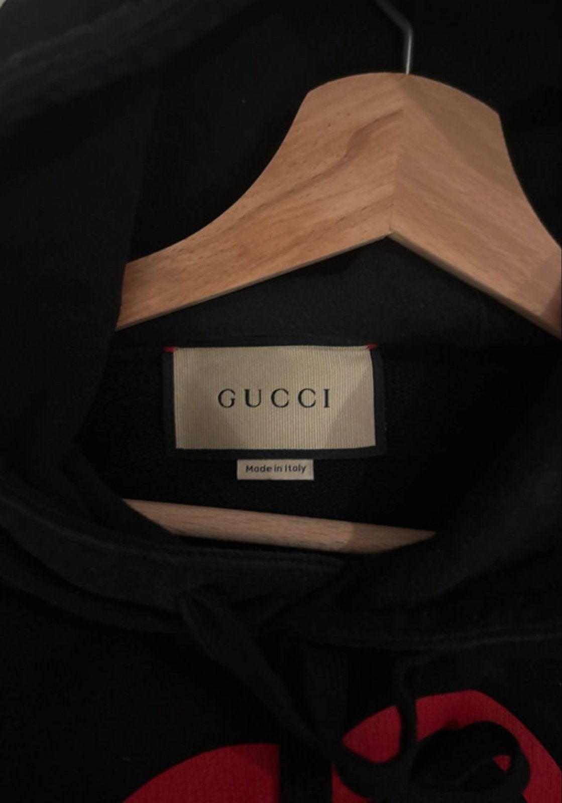 Gucci Hoodie Zwart met Rood/Groen Logo - Maat L, Kleding | Heren, Ophalen of Verzenden, Zo goed als nieuw, Maat 52/54 (L), Zwart