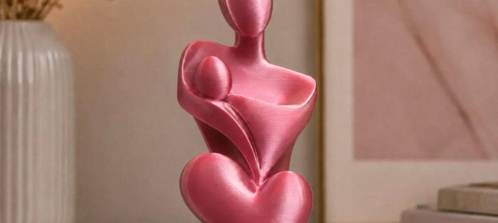Moeder en kind beeld met hart – 3D geprint cadeau, Verzamelen, Ophalen of Verzenden, Nieuw, Mens