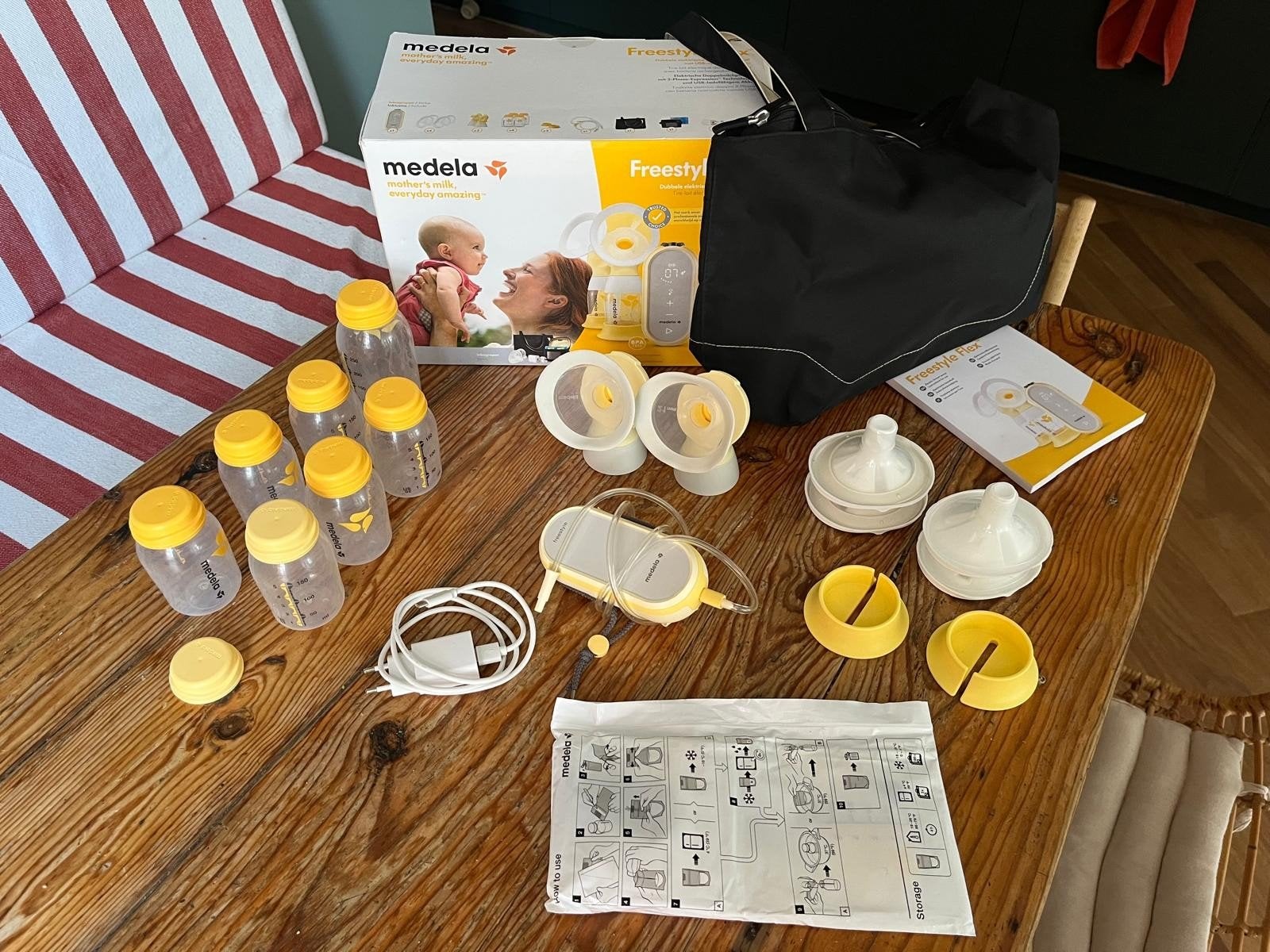 Medela Freestyle Flex Dubbele Elektrische Borstkolf, Medela, Borstkolf, Ophalen of Verzenden, Zo goed als nieuw