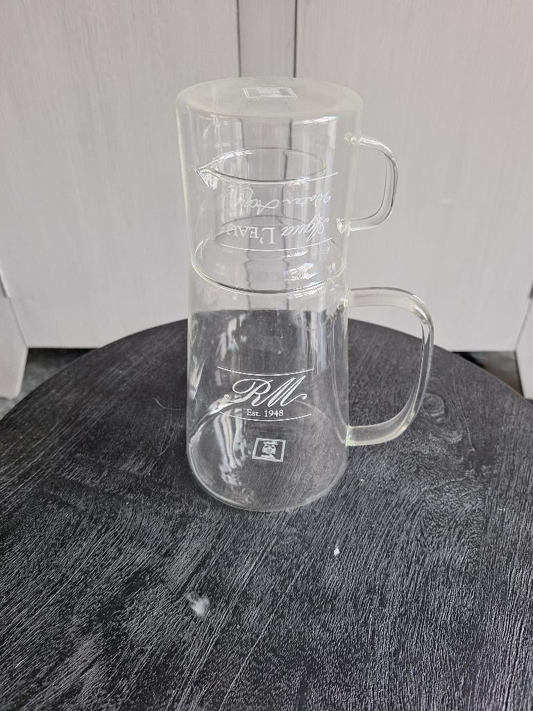 Riviéra Maison waterkan met glas, Ophalen, Glas of Glazen, Overige stijlen, Glas
