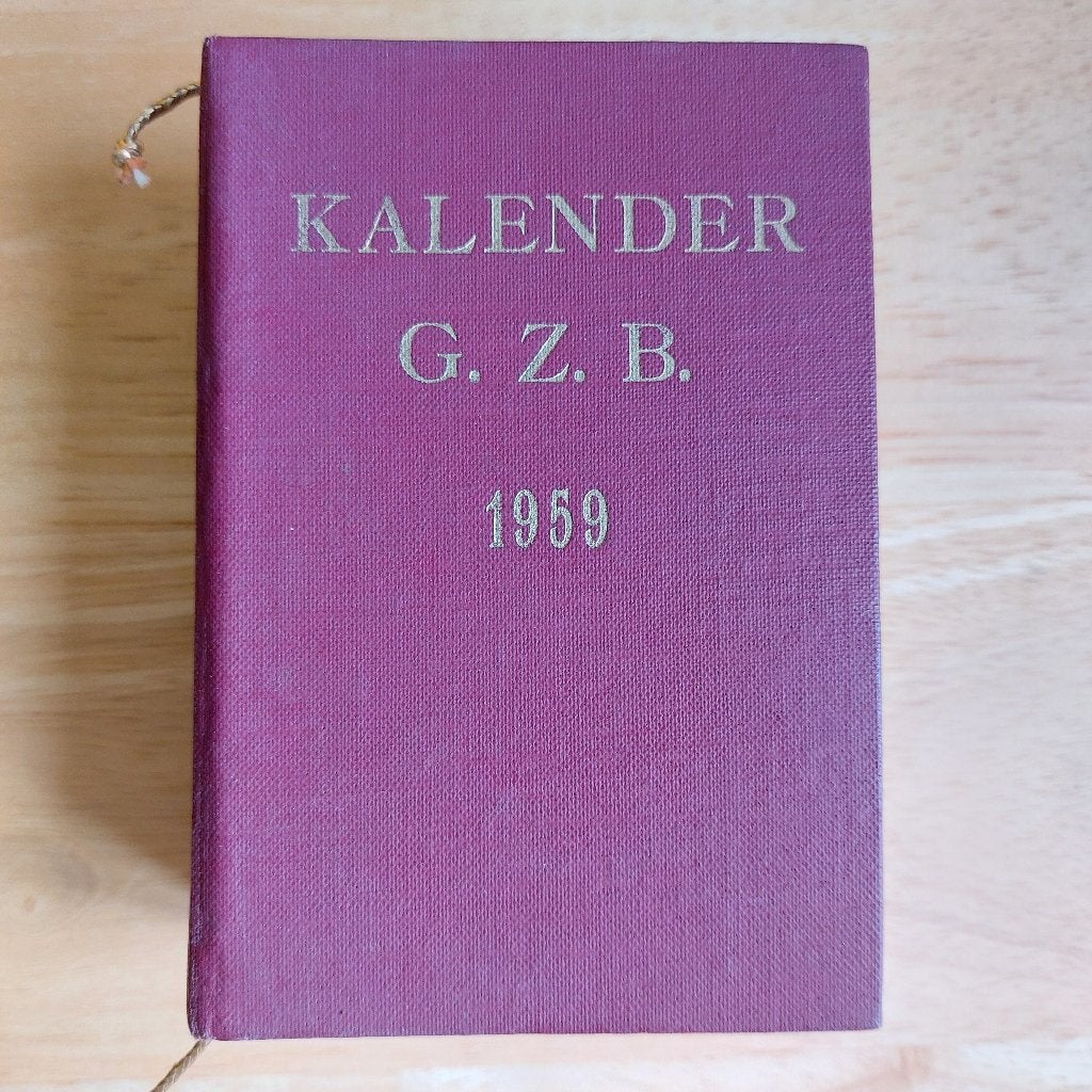 Kalender G. Z. B. 1959 - Vintage Religieuze Kalender, Gelezen, Ds. J. van Sliedregt, Christendom | Protestants, Ophalen of Verzenden