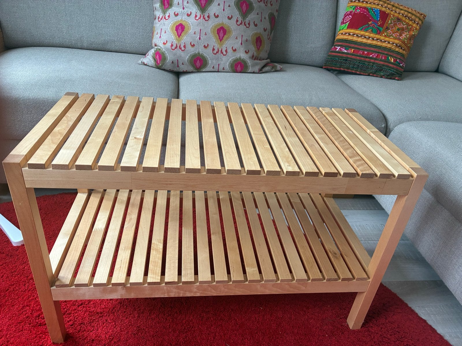 IKEA MOLGER houten schoenenbankje / badkamerbankje, Ophalen, Zo goed als nieuw