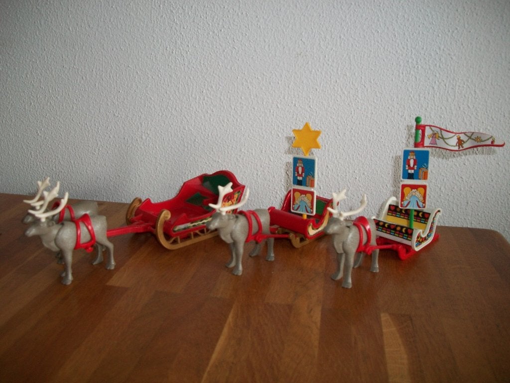 Arreslee / kerst / rendier / winter, Ophalen of Verzenden, Gebruikt, Complete set