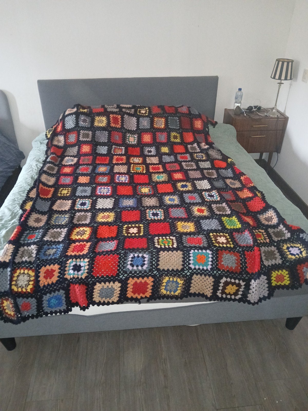 Handgemaakte Gehaakte Plaid - Granny Squares, Ophalen of Verzenden, Zo goed als nieuw, Plaid, Overige materialen